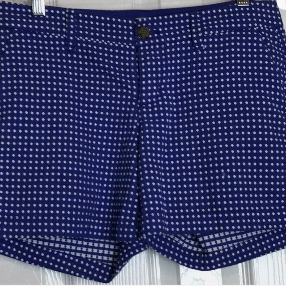 Old Navy Size 10 Blue White Polka Dot Embroidered Shorts with Pockets